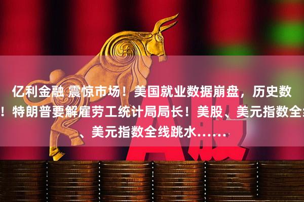 亿利金融 震惊市场！美国就业数据崩盘，历史数据大幅下修！特朗普要解雇劳工统计局局长！美股、美元指数全线跳水……